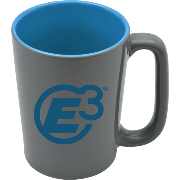 16 oz. ceramic mug with long handle, glossy gray exterior and... from ASI 71920 Moderne Glass Company Inc / Glass America®