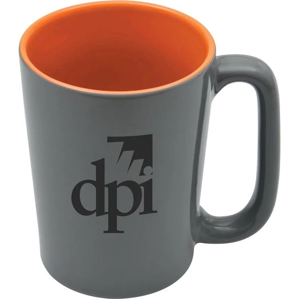 16 oz. ceramic mug with long handle, glossy gray exterior and... from ASI 71920 Moderne Glass Company Inc / Glass America®