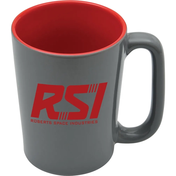 16 oz. ceramic mug with long handle, glossy gray exterior and... from ASI 71920 Moderne Glass Company Inc / Glass America®