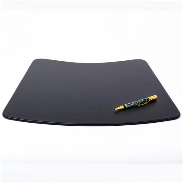 Black leatherette conference pad with a wrapped-edge design for a round... from ASI 48125 Dacasso / DaCasso