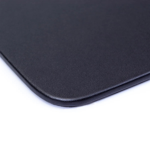 Black leatherette conference pad with a wrapped-edge design for a round... from ASI 48125 Dacasso / DaCasso