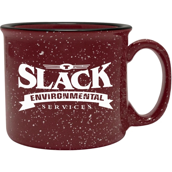 14 oz. ceramic mug with speckled glaze design and black halo... from ASI 71920 Moderne Glass Company Inc / Glass America®