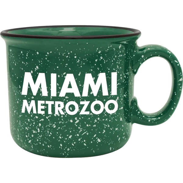 14 oz. ceramic mug with speckled glaze design and black halo... from ASI 71920 Moderne Glass Company Inc / Glass America®