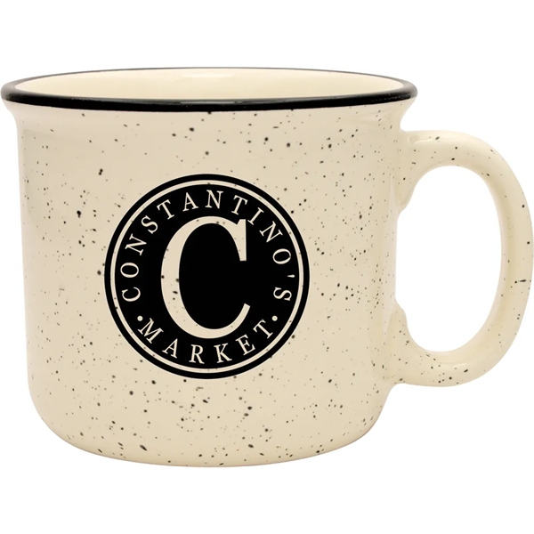 14 oz. ceramic mug with speckled glaze design and black halo... from ASI 71920 Moderne Glass Company Inc / Glass America®