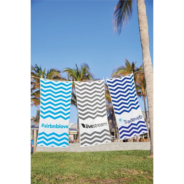 Monte Carlo beach towel with jacquard woven construction featuring a bold... from ASI 91605 Towel Specialties