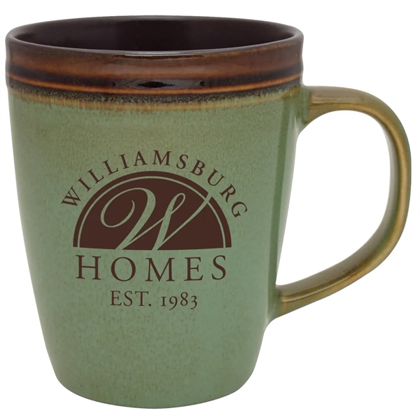 14 oz. reactive glaze mug with a rustic design.... from ASI 71920 Moderne Glass Company Inc / Glass America®