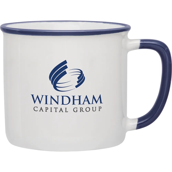 14 oz. ceramic mug with colored flared lip and handle.... from ASI 71920 Moderne Glass Company Inc / Glass America®