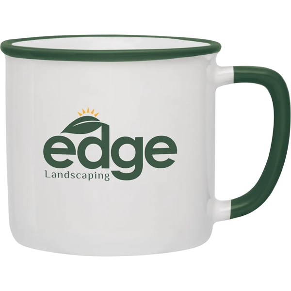 14 oz. ceramic mug with colored flared lip and handle.... from ASI 71920 Moderne Glass Company Inc / Glass America®