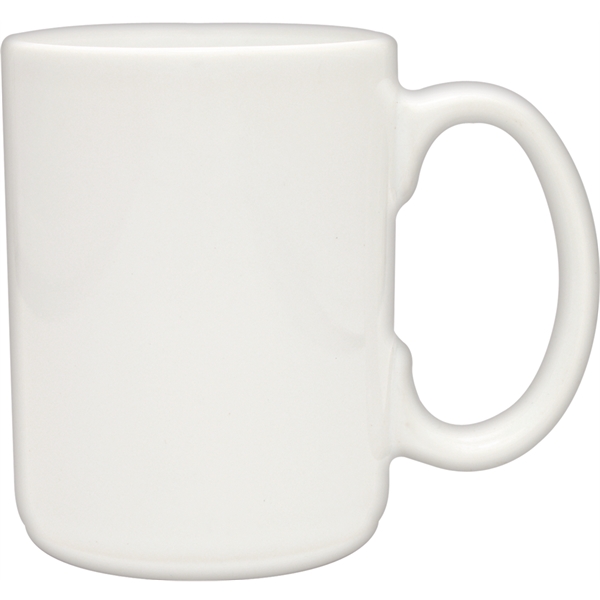15 oz. white ceramic mug with a direct screen imprint.... from ASI 71920 Moderne Glass Company Inc / Glass America®