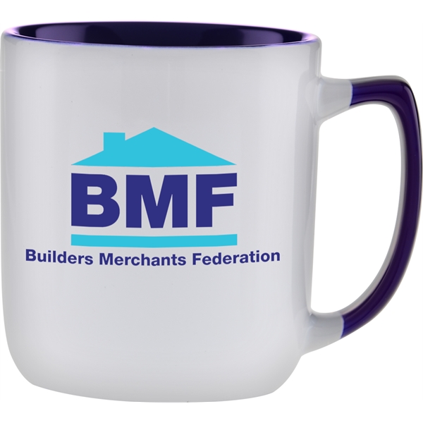 17 oz. ceramic mug with white exterior, colored interior and matching... from ASI 71920 Moderne Glass Company Inc / Glass America®