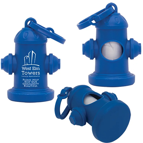 Fire hydrant pet waste bag dispenser with 10 biodegradable white waste... from ASI 62190 Illini
