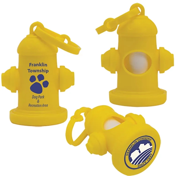 Fire hydrant pet waste bag dispenser with 10 biodegradable white waste... from ASI 62190 Illini