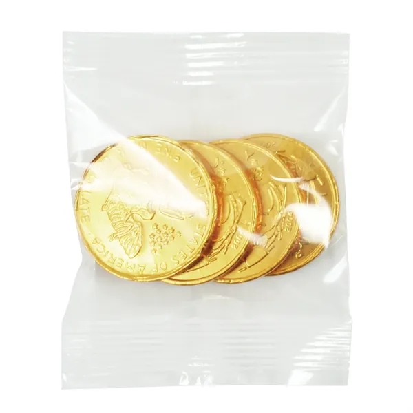 Irish-themed header bag filled with 4 foil wrapped chocolate coins.... from ASI 71685 Midnite Snax®