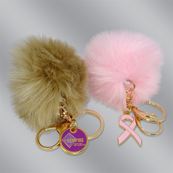 Fur key tag with ribbon charm... from ASI 55610 Gempire/Floral Promotions