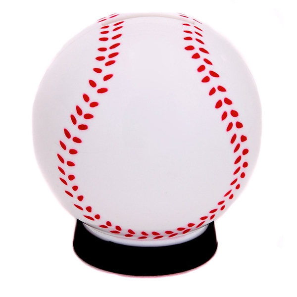 Plastic baseball shaped coin bank with a bottom removable cap.... from ASI 79530 Prime Line / Jetline