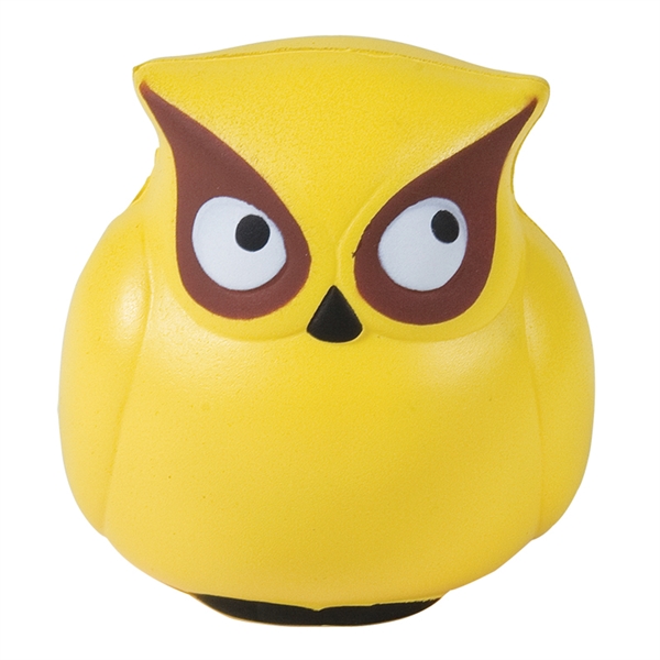 Owl shaped stress reliever made of polyurethane foam; customization included.... from ASI 79530 Prime Line / Jetline