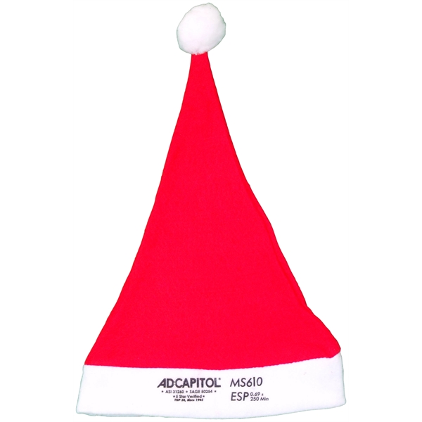 11 1/2" x 20" red and white acrylic felt Santa hat... from ASI 31260 AdCapitol