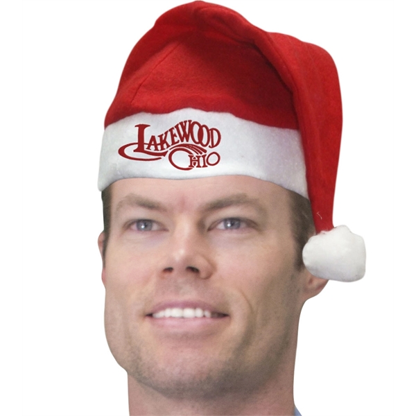11 1/2" x 20" red and white acrylic felt Santa hat... from ASI 31260 AdCapitol