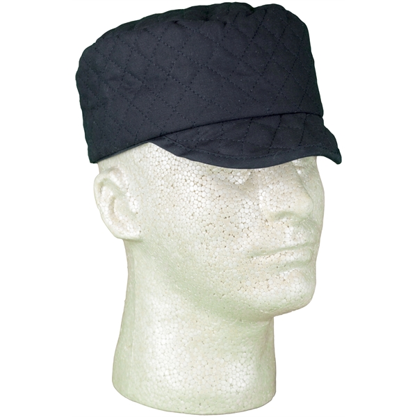 Deluxe quilted muslin welder's cap with flat top design and matching... from ASI 31260 AdCapitol