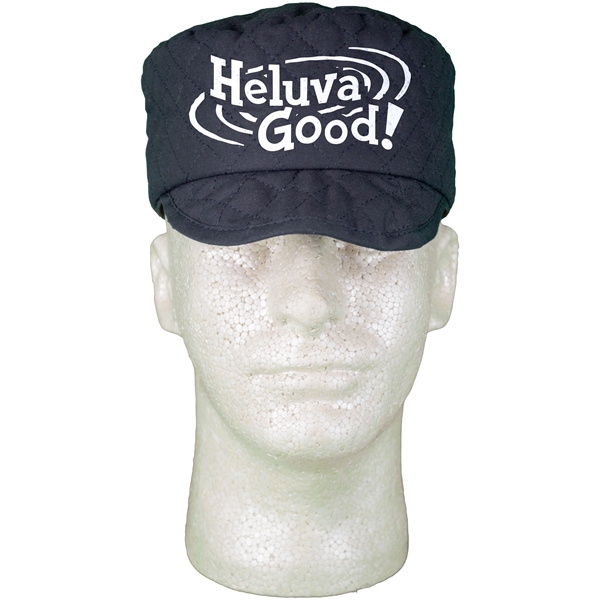Deluxe quilted muslin welder's cap with flat top design and matching... from ASI 31260 AdCapitol