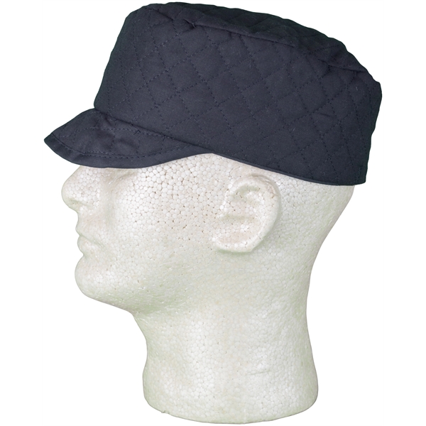Deluxe quilted muslin welder's cap with flat top design and matching... from ASI 31260 AdCapitol