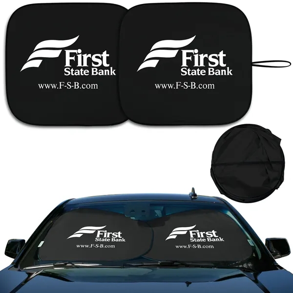 auto sunshade dual panel fabric sun shade, 2 separate panels... from ASI 37586 Auto-Sun-shade/Intertek