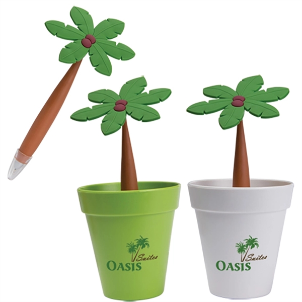 Flower shaped ballpoint pen with plastic cap and black ink with... from ASI 62190 Illini