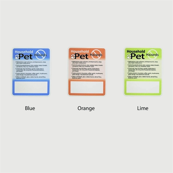 Household pet hazards decal made of vinyl with adhesive on the... from ASI 92980 WOV-IN® / Promopet