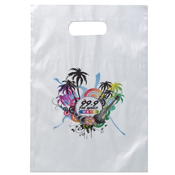 Frosted Brite Die Cut Handle Plastic Bag... from ASI 37940 Bag Makers Inc