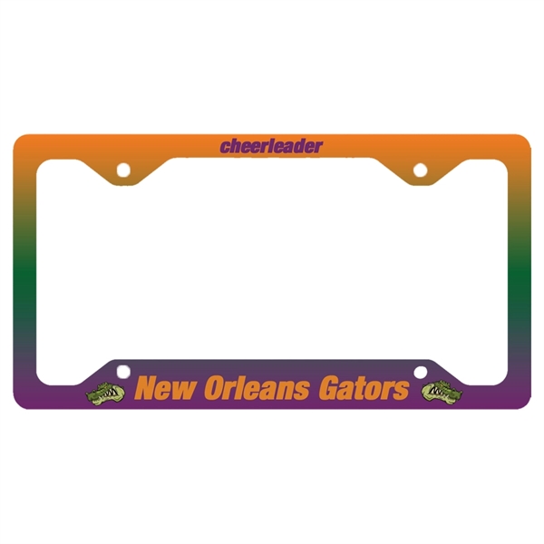 6.5" x 12.25" custom printed aluminum license plate frame.... from ASI 92531 Unique Custom Products / UCP