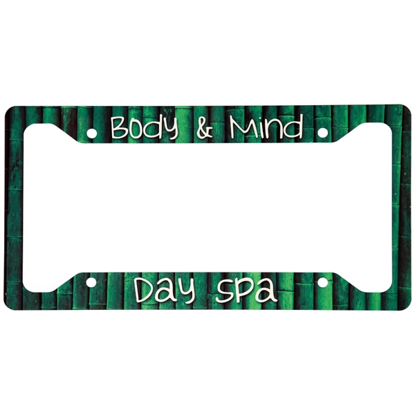 6.5" x 12.25" custom printed aluminum license plate frame.... from ASI 92531 Unique Custom Products / UCP