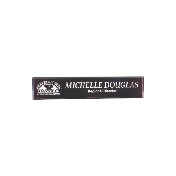 2" x 10.5" engraved acrylic desk wedge.... from ASI 92531 Unique Custom Products / UCP