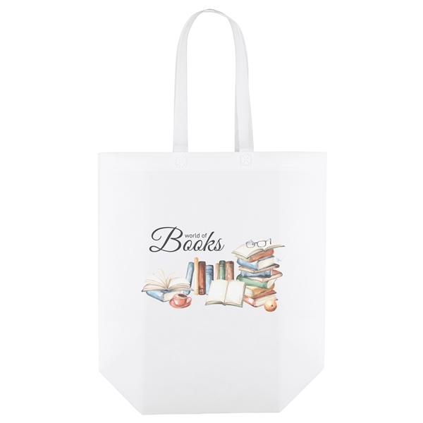 Laminated Non-Woven Tote with lay-flat side and bottom gussets.... from ASI 37940 Bag Makers Inc