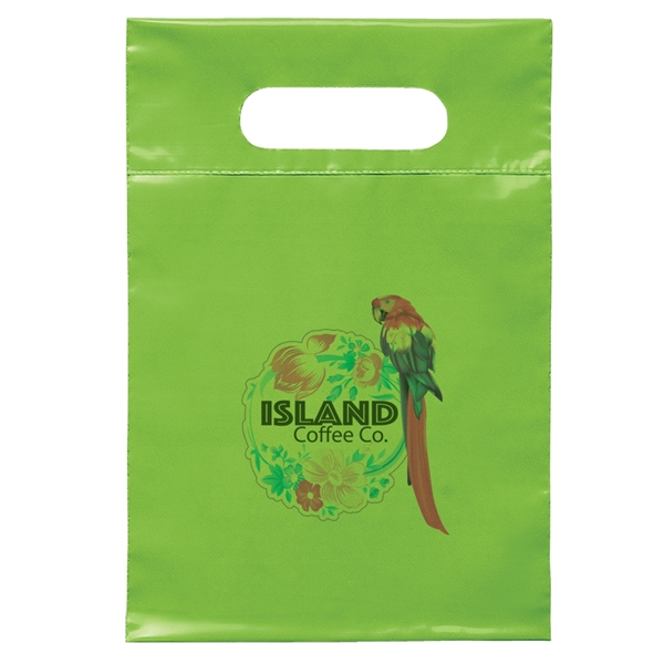 2.5 mil. low-density plastic bag with reinforced die cut handle.... from ASI 37940 Bag Makers Inc