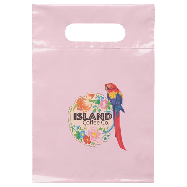 2.5 mil. low-density plastic bag with reinforced die cut handle.... from ASI 37940 Bag Makers Inc