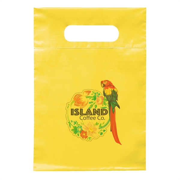 2.5 mil. low-density plastic bag with reinforced die cut handle.... from ASI 37940 Bag Makers Inc