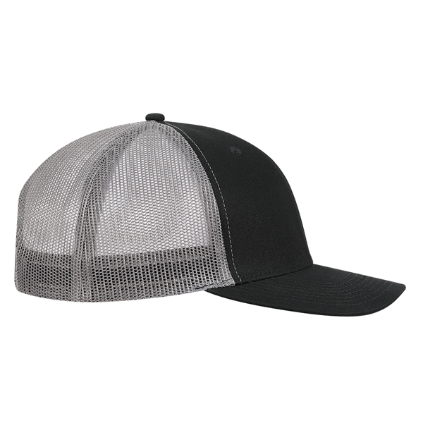 Deluxe Chino Twill Trucker Cap with Charcoal Mesh.... from ASI 80129 Quake City Caps