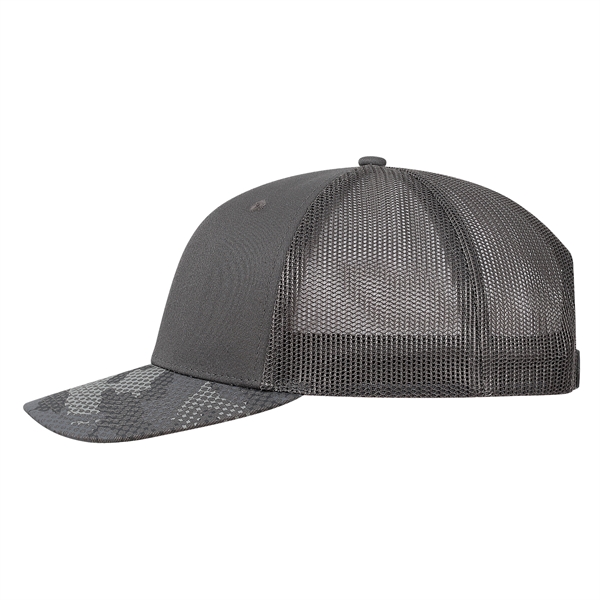 Deluxe Chino Twill Trucker Cap with Printed Fatigue Visor.... from ASI 80129 Quake City Caps