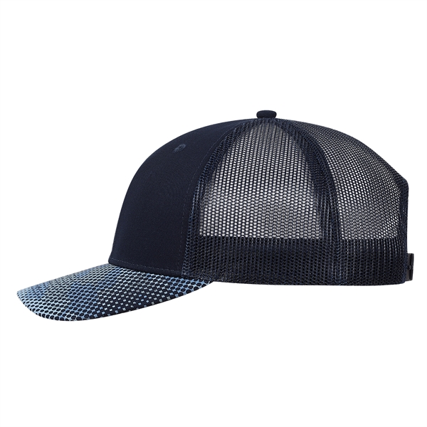 Deluxe Chino Twill Trucker Cap with Printed Fatigue Visor.... from ASI 80129 Quake City Caps