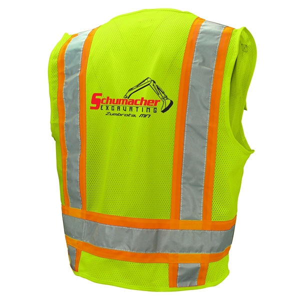 ANSI Certified Type R Class 2 safety vest with two-tone reflective... from ASI 46170 Compass Industries Inc