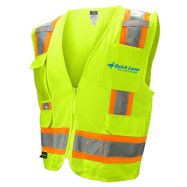 ANSI Certified Type R Class 2 safety vest with two-tone reflective... from ASI 46170 Compass Industries Inc