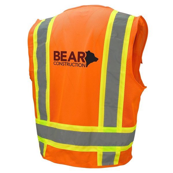 ANSI Certified Type R Class 2 safety vest with two-tone reflective... from ASI 46170 Compass Industries Inc