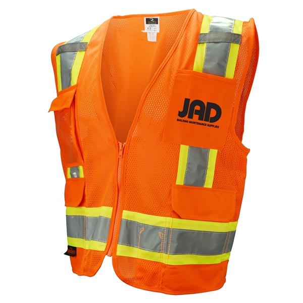 ANSI Certified Type R Class 2 safety vest with two-tone reflective... from ASI 46170 Compass Industries Inc