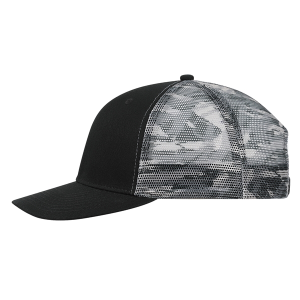 Deluxe Chino Twill Trucker Cap with Sublimated Mesh.... from ASI 80129 Quake City Caps