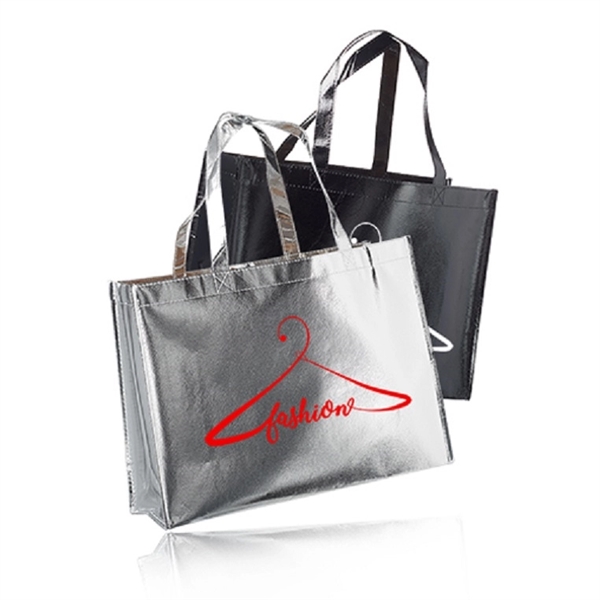 Non-woven metallic laminated shopping bag with 24" straps.... from ASI 39552 BEL Promo