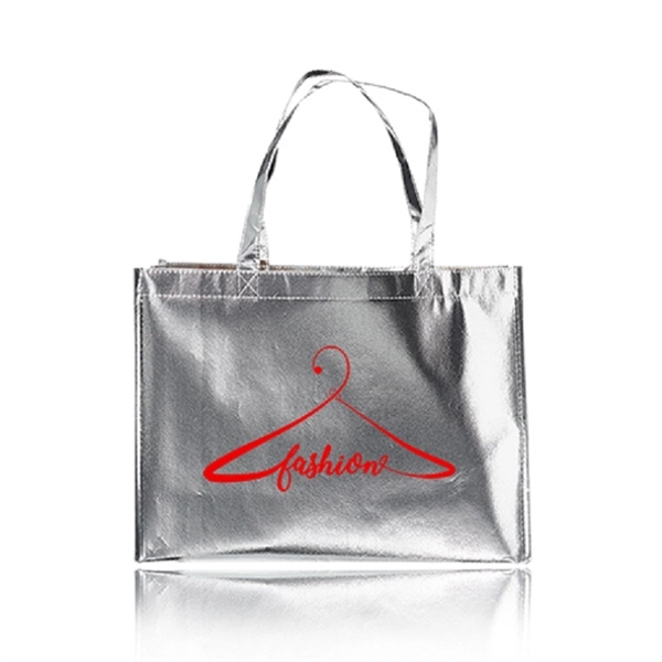 Non-woven metallic laminated shopping bag with 24" straps.... from ASI 39552 BEL Promo