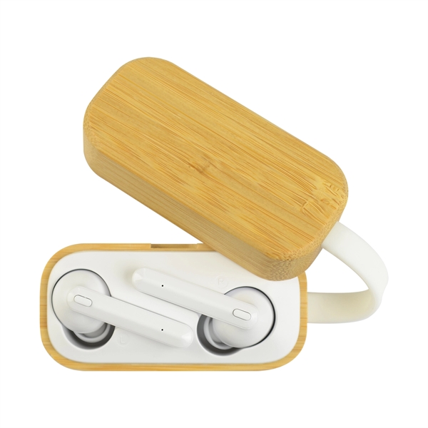 Truly Wireless Earbuds with Bamboo Charging Case... from ASI 40480 Koozie Group