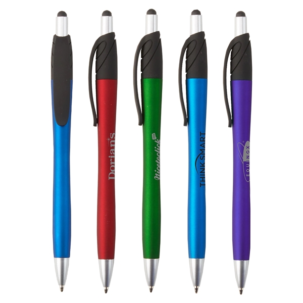 Plunger-action stylus pen with velvet touch barrel.... from ASI 52840 Evans Manufacturing