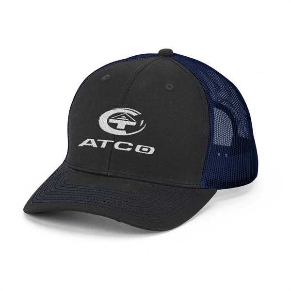 Structured, mid profile, six-panel cap made of polyester/cotton with pre-curved contrast... from ASI 88060 Snugz/USA Inc / Sweda®