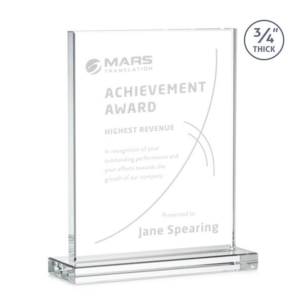 The Manhattan award features an extra thick 0.75” Starfire Crystal upright... from ASI 84592 St Regis Group / St Regis